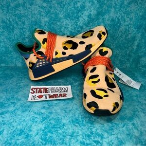 Adidas HU NMD  Pharrell Yellow Animal Print Men's Low Top  Cushioned Shoes Size